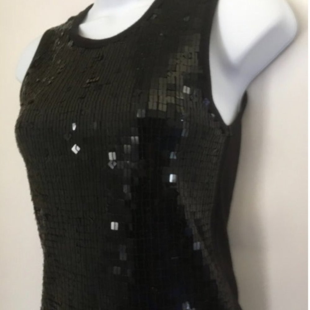BCBG MaxAzria BCBG Sequin Black Shirt Top XS